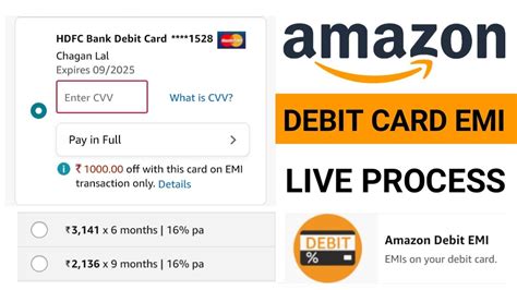 Amazon Hdfc Bank Debit Card Emi Live Process Youtube