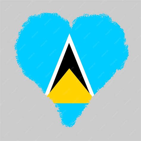 Premium Photo Saint Lucia Colorful Flag In Heart Shape With Brush Stroke Style Isolated On