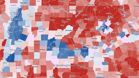 Alabama Political Map Democrat Republican Areas In Alabama