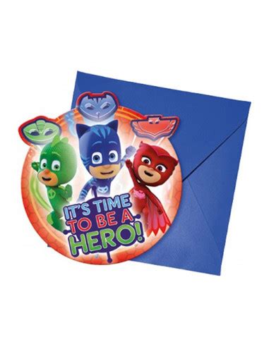 Inviti Pj Masks Super Pigiamini Inviti Inviti Di Cartoncino Inviti