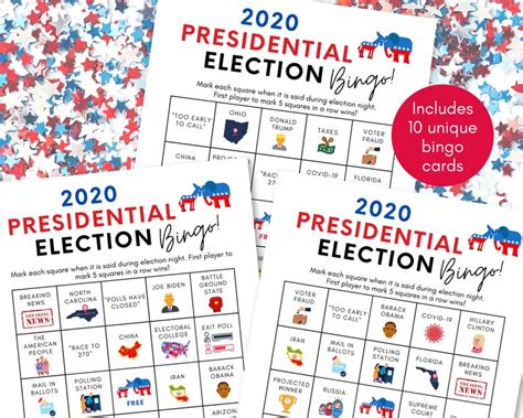 2020 Presidential Election Bingo 2020 Election Bingo Etsy