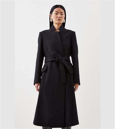 Buy Karen Millen Italian Wool Cashmere Forever Notch Neck Midi Coat In