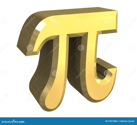 D Pi Symbol In Gold Stock Illustration Illustration Of Symbol