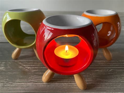 Wax Melt Burner Oil Burner Green Orange Or Red Home Etsy