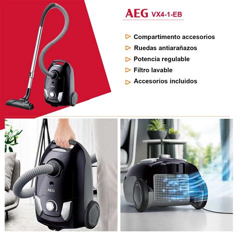 Aeg Vx Eb Aspirador De Trineo Con Bolsa W Color Negro Comprar