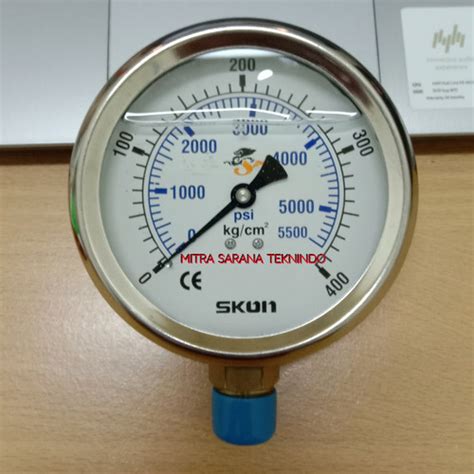 Jual Pressure Gauge Raket 4 Inchi 400 Bar Kg Cm SKON 5500 Psi