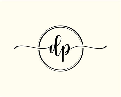 Initial Handwriting Dp Circle Logo Illustration Dp Letter Logo Design