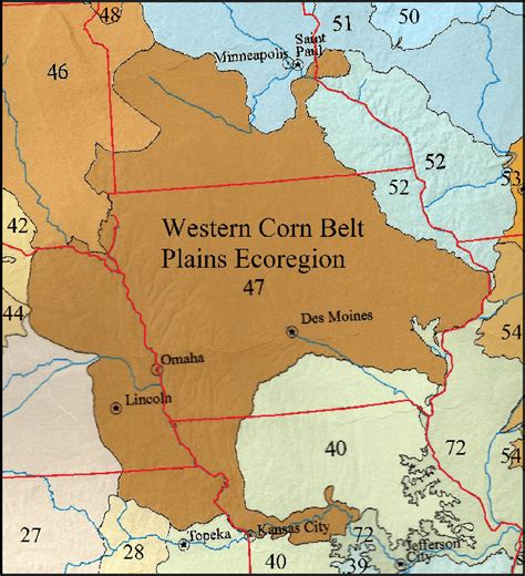 The Location Of The Western Corn Belt Plains Ecoregion 47 Usa Download Scientific Diagram