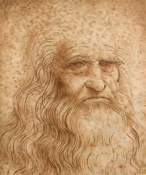 Leonardo Da Vinci - Portrait of a Man in Red Chalk . . . . . . . . . # ...