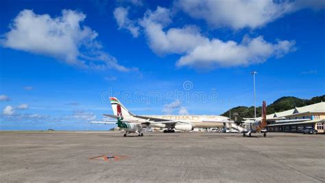 Planes In Mahe Airport Editorial Photography Image Of Mahe 25115442