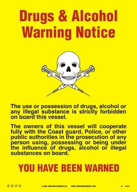 Drugs And Alcohol Warning Notice Poster A Spe Europe Specialists In