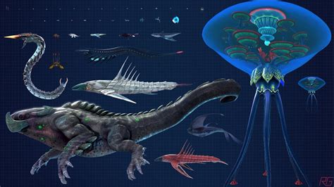 All Leviathan And All Creature Size Comparison Subnautica Below Zero