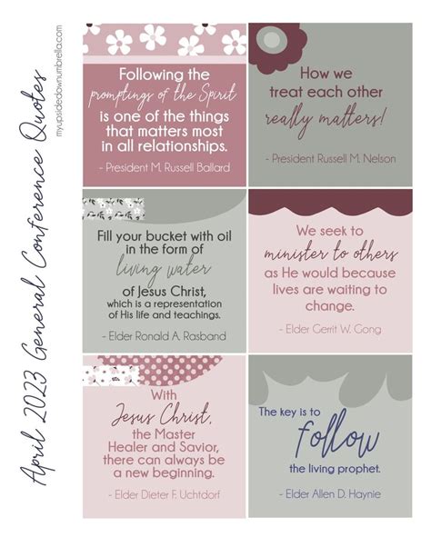 April General Conference Mini Quotes Printable My Upside Down