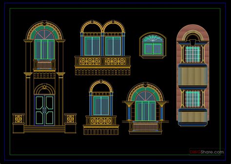 118arch Window Cad Blocks Elevation Design Free Download