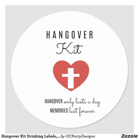 Hangover Kit Drinking Labels, Favor Sticker Label | Zazzle | Wedding stickers labels, Sticker ...