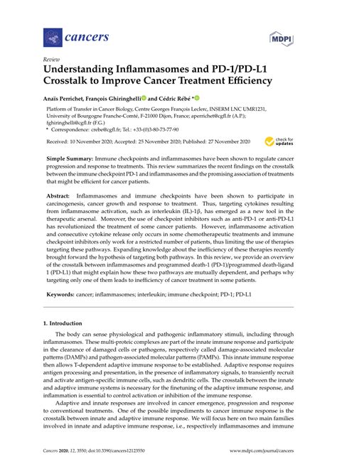 Pdf Understanding Inflammasomes And Pd Pd L Crosstalk To Improve