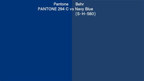 Pantone 294 C Vs Behr Navy Blue S H 580 Side By Side Comparison