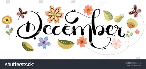 Hello December December Month Vector Hand Stock Vector Royalty Free