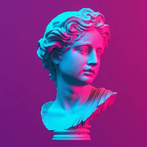 Ilustración de la estatua griega de onda de vapor Foto Premium