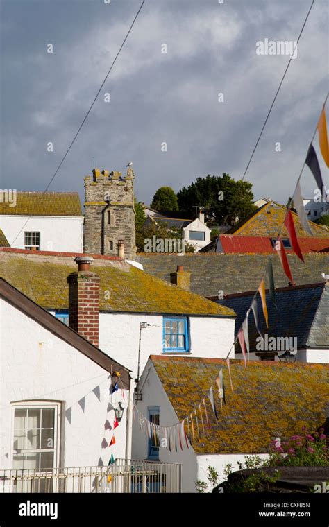 Gorran Haven Village And Church Tower Cornwall UK Stock Photo Alamy