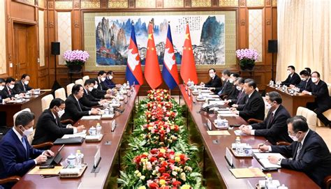 Xi Jinping Rencontre Le Premier Ministre Cambodgien Hun Sen Cgtn