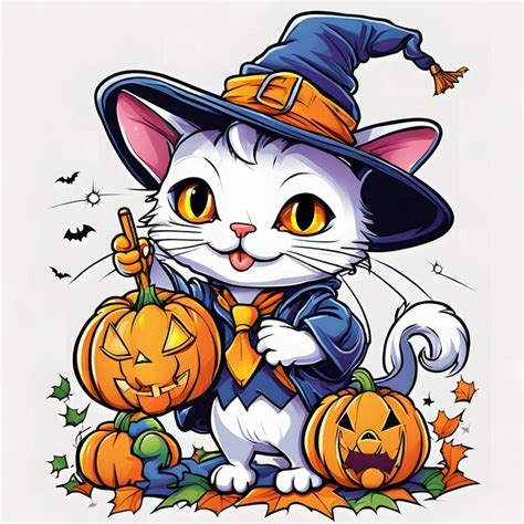 Premium Ai Image Halloween Cat Sublimation