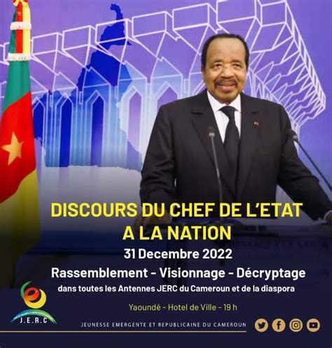 Cameroun discours de Fin d année Paul Biya sur Écran géant dans