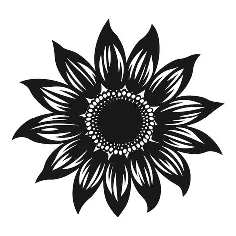 Premium Vector A Sunflower Vector Silhouette Isolated On A White Background