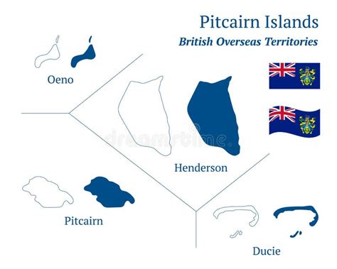 Pitcairn Islands Map British Overseas Territory In The Southern