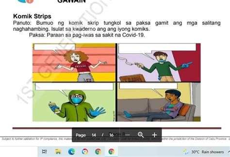 Karagdagang Gawain Komik Strips Panuto Bumuo Ng Komik Skrip Tungkol