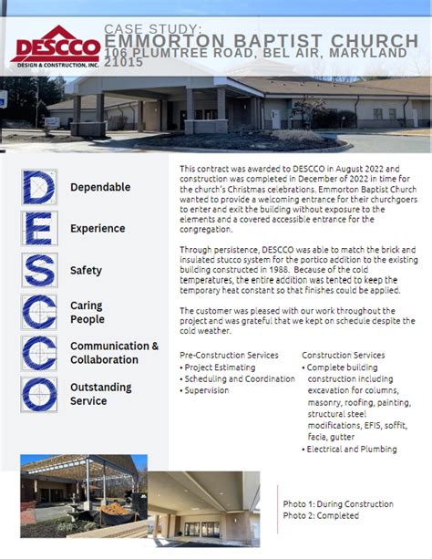 Emmorton Baptist Church DESCCO Design Construction DESCCO Design