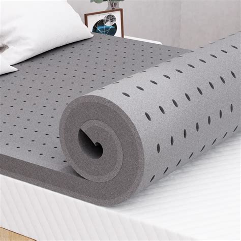 Maxzzz 4 Inch Mattress Topper King Size, Firm Bamboo Charcoal Memory ...