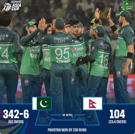 Asia Cup 2023 Pakistan Crushed Nepal By 238 Runs In The Opening Match