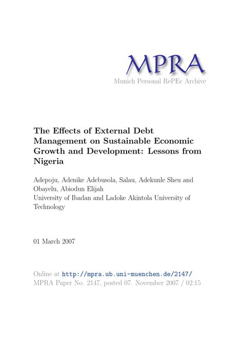 Effects Of External Debt