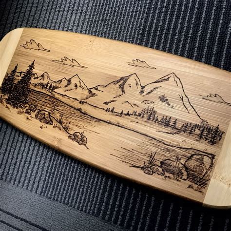 Mountain View Pyrography Wood Burning Patterns Stencil Wood Burning