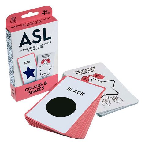 ASL American Sign Language Flashcards: Colors And Shapes - Walmart.com