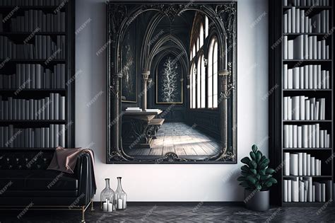 Premium AI Image | Picture of the Gothic interior of a library