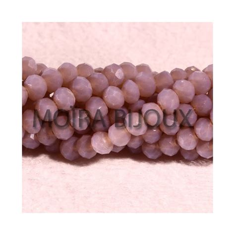 Perles Rondelles En Verre Facett E Lilas Mauve X Mm