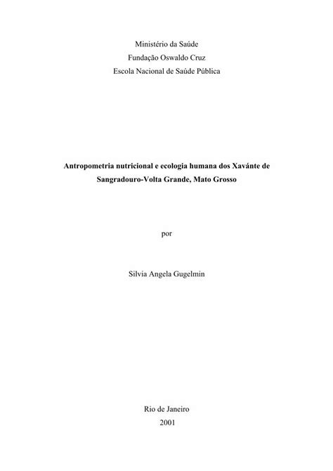 PDF Ministério da Saúde arca fiocruz br Antropometria nutricional