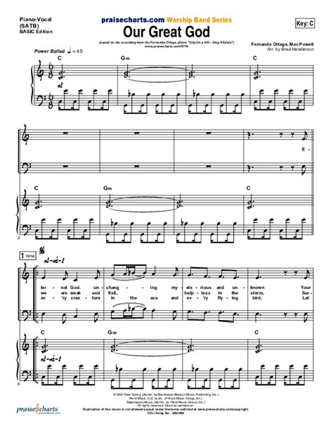 Our Great God Sheet Music PDF (Fernando Ortega) - PraiseCharts