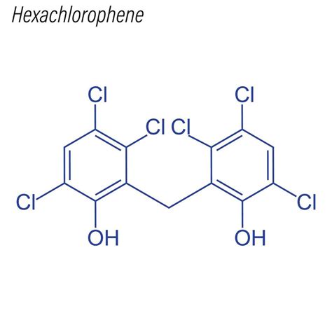 Vector Skeletal formula of Hexachlorophene. Antimicrobial chemic ...