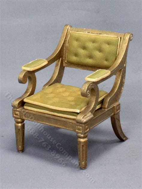 Vintage Handmade Upholstered Chair For Dollhouses [hdm 497] The