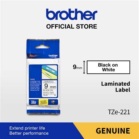 Brother Original Tze Black On White Mm Standard Laminated Tape M