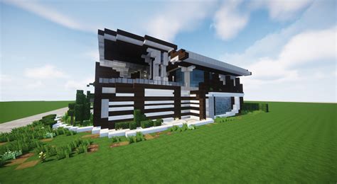 Futuristic house | With interiors + download Minecraft Map