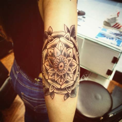 Elbow Tattoo Of A Mandala By Tattoo Artist André De