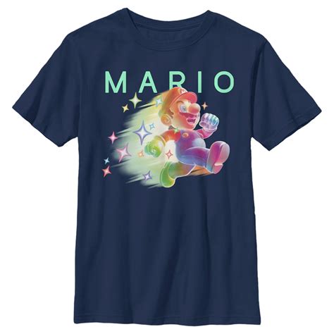 Boys Nintendo Super Mario Rainbow Stars T Shirt Fifth Sun