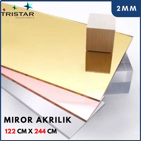 Jual Akrilik Lembaran Acrylic Sheet Mirror Cermin Kaca Gold Silver Rose