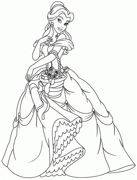 Princess Belle Coloring Page Coloring Home