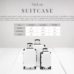 Suitcase Size Chart // Printify Size Chart // Suitcase Mockup - Etsy