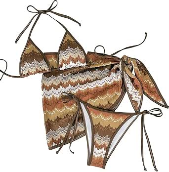 Amazon RoseSeek Women S Piece Swimsuits Colorblock Halter Triangle Tie Knot Side Bikini